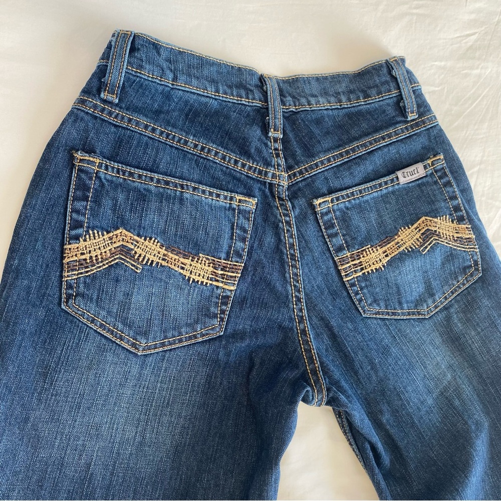 Cruel Denim Vista Womens Bootcut Jeans Dark Wash Embroidered Pockets 27/3 R - Picture 3 of 8